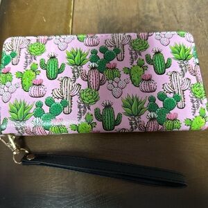 Pink and cactus wallet